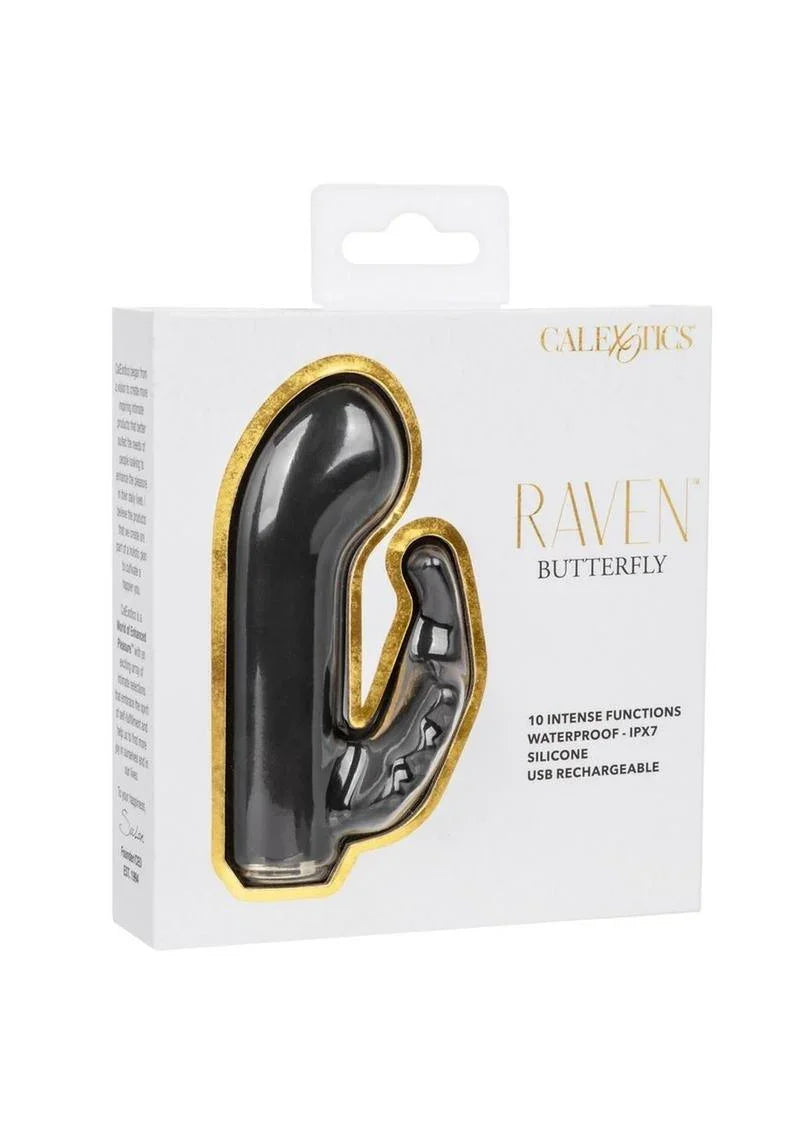 CalExotics Raven Butterfly Silicone Rechargeable Dual Stimulation Vibrator - Buy At Luxury Toy X - Free 3-Day Shipping