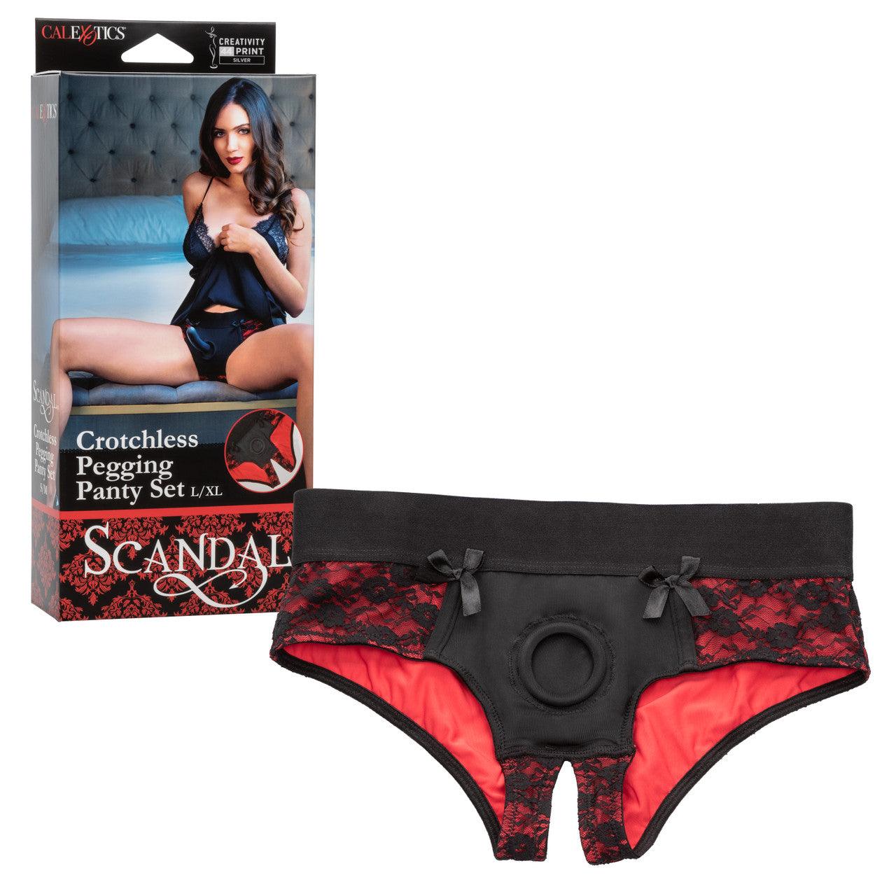 Calexotics Scandal® Crotchless Pegging Panty Set - L/XL - Buy At Luxury Toy X - Free 3-Day Shipping