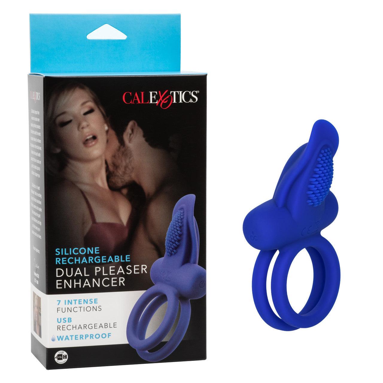 CalExotics Silicone Rechargeable Dual Pleasure Enhancer Cock Ring - Buy At Luxury Toy X - Free 3-Day Shipping