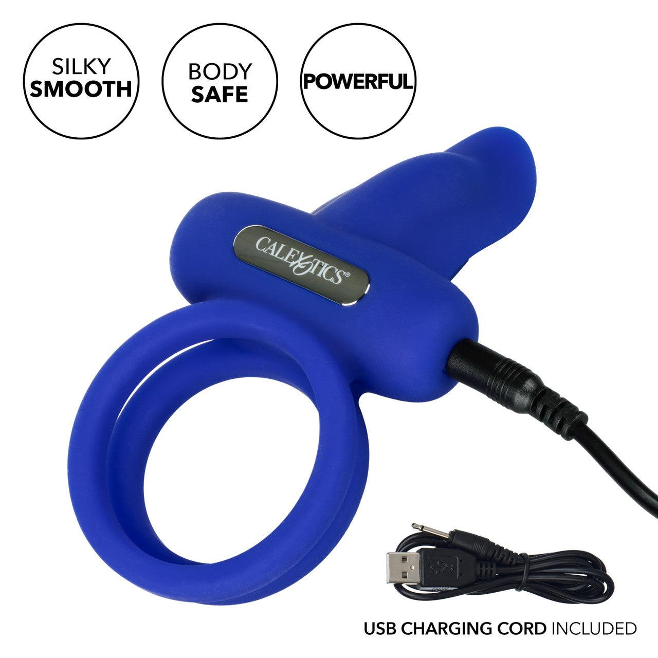 CalExotics Silicone Rechargeable Dual Pleasure Enhancer Cock Ring - Buy At Luxury Toy X - Free 3-Day Shipping
