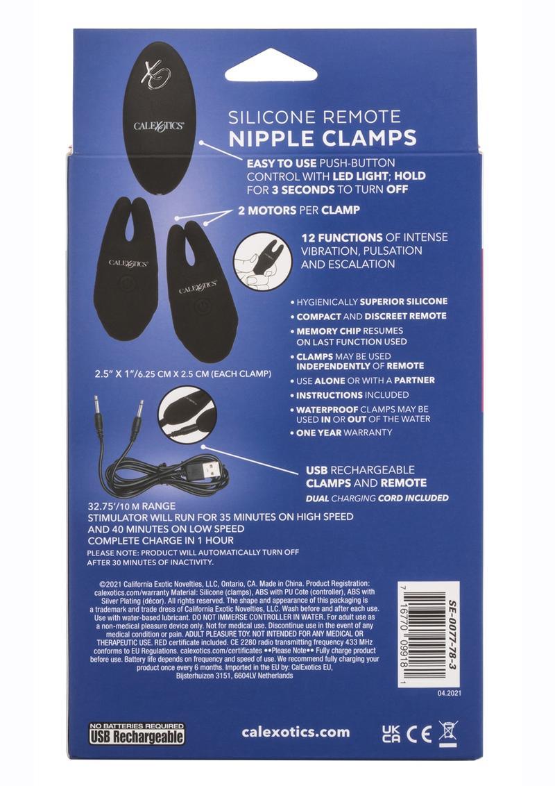CalExotics Silicone Remote Controlled Rechargeable Nipple Clamps - Buy At Luxury Toy X - Free 3-Day Shipping