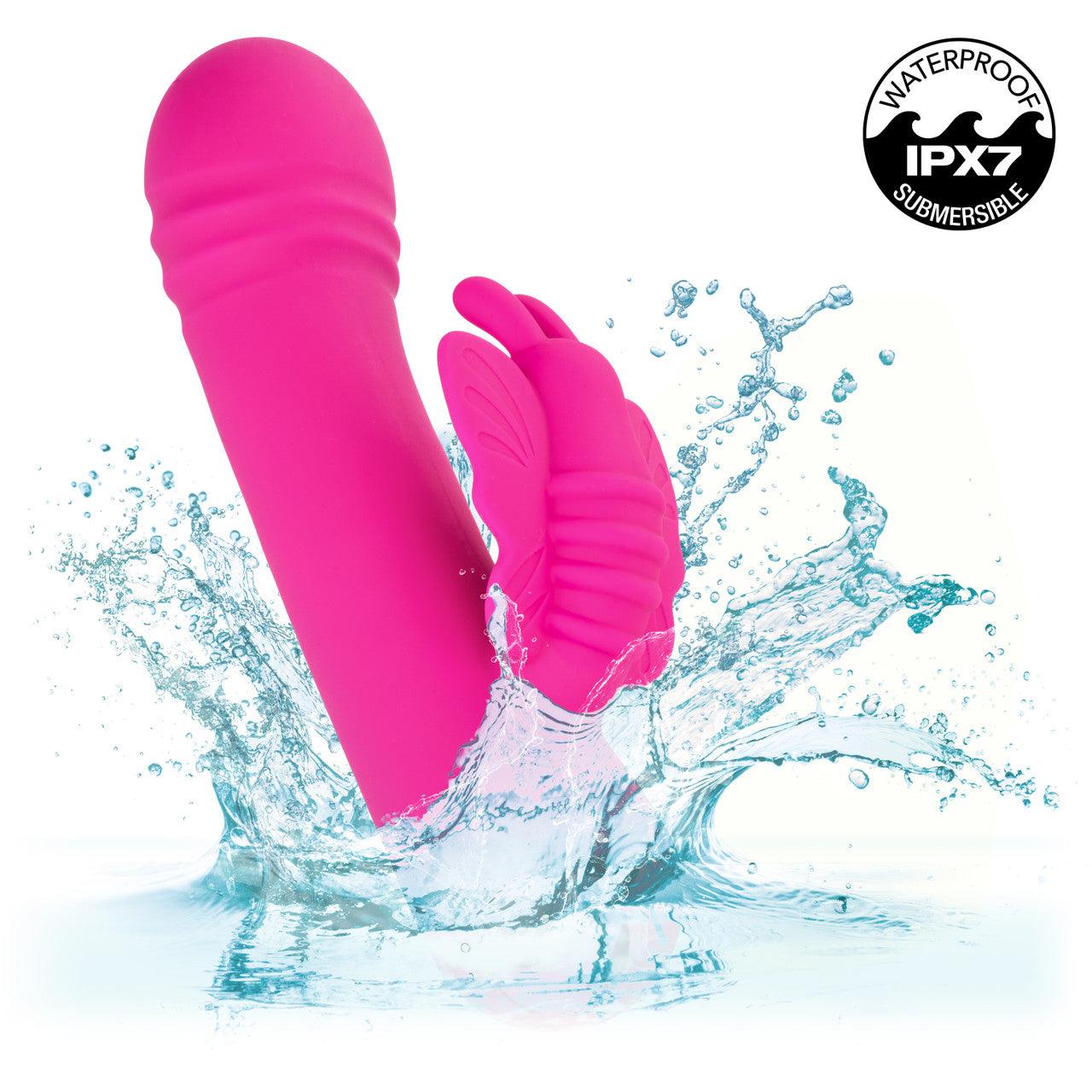 CalExotics Thicc Chubby Rotating Rechargeable Silicone Butterfly Rabbit Vibrator - Buy At Luxury Toy X - Free 3-Day Shipping