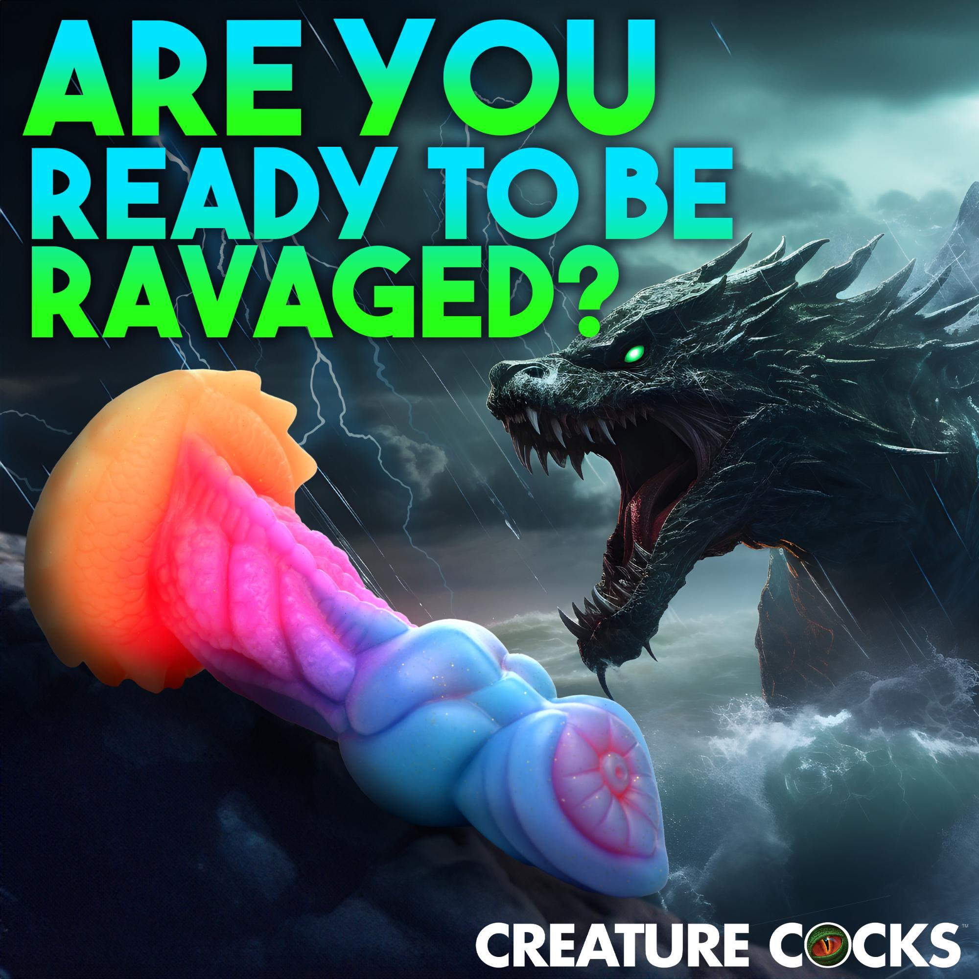 Creature Cocks Aqua-Cock Glow in the Dark Silicone Dildo - Buy At Luxury Toy X - Free 3-Day Shipping