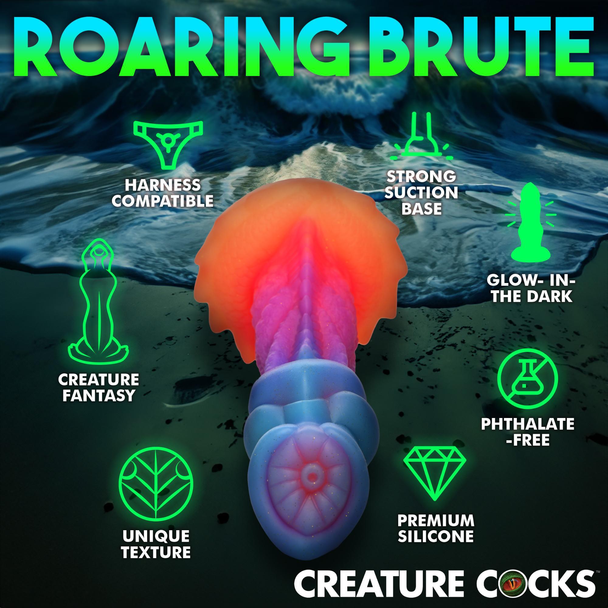Creature Cocks Aqua-Cock Glow in the Dark Silicone Dildo - Buy At Luxury Toy X - Free 3-Day Shipping
