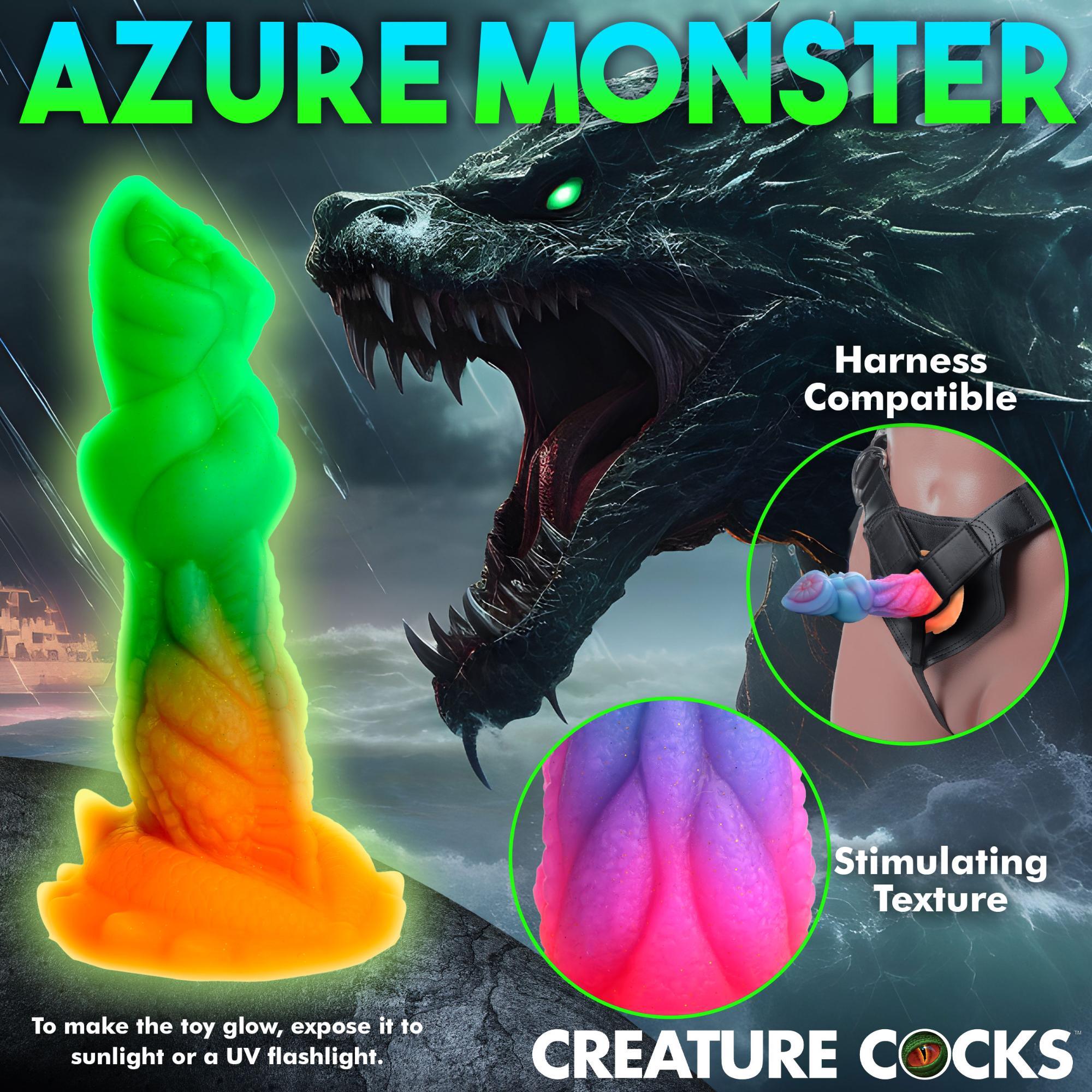 Creature Cocks Aqua-Cock Glow in the Dark Silicone Dildo - Buy At Luxury Toy X - Free 3-Day Shipping