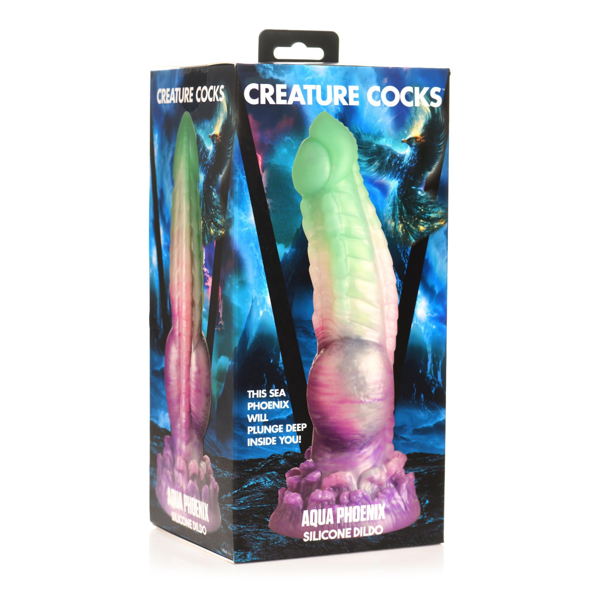 Creature Cocks Aqua Phoenix Silicone Dildo - Buy At Luxury Toy X - Free 3-Day Shipping