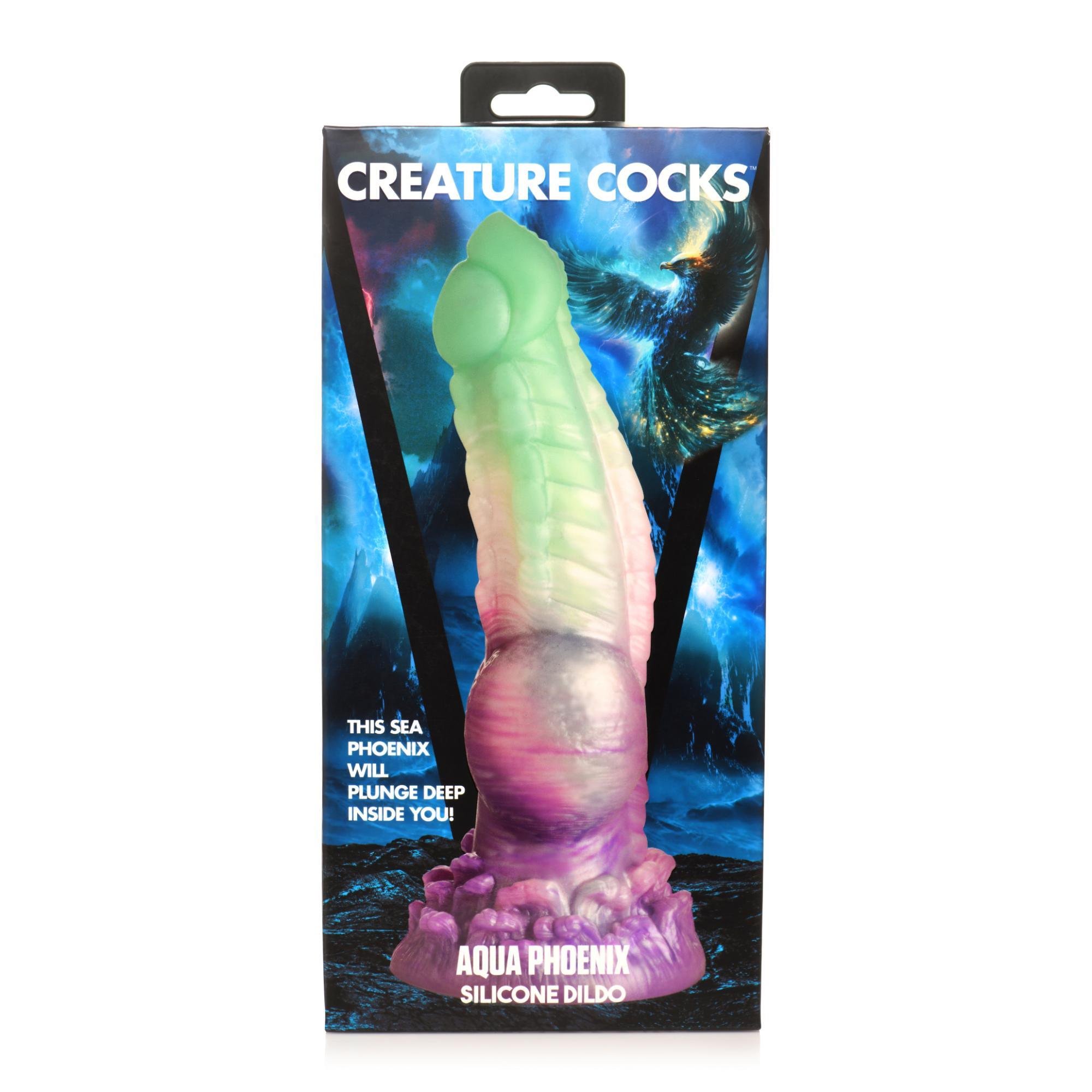 Creature Cocks Aqua Phoenix Silicone Dildo - Buy At Luxury Toy X - Free 3-Day Shipping