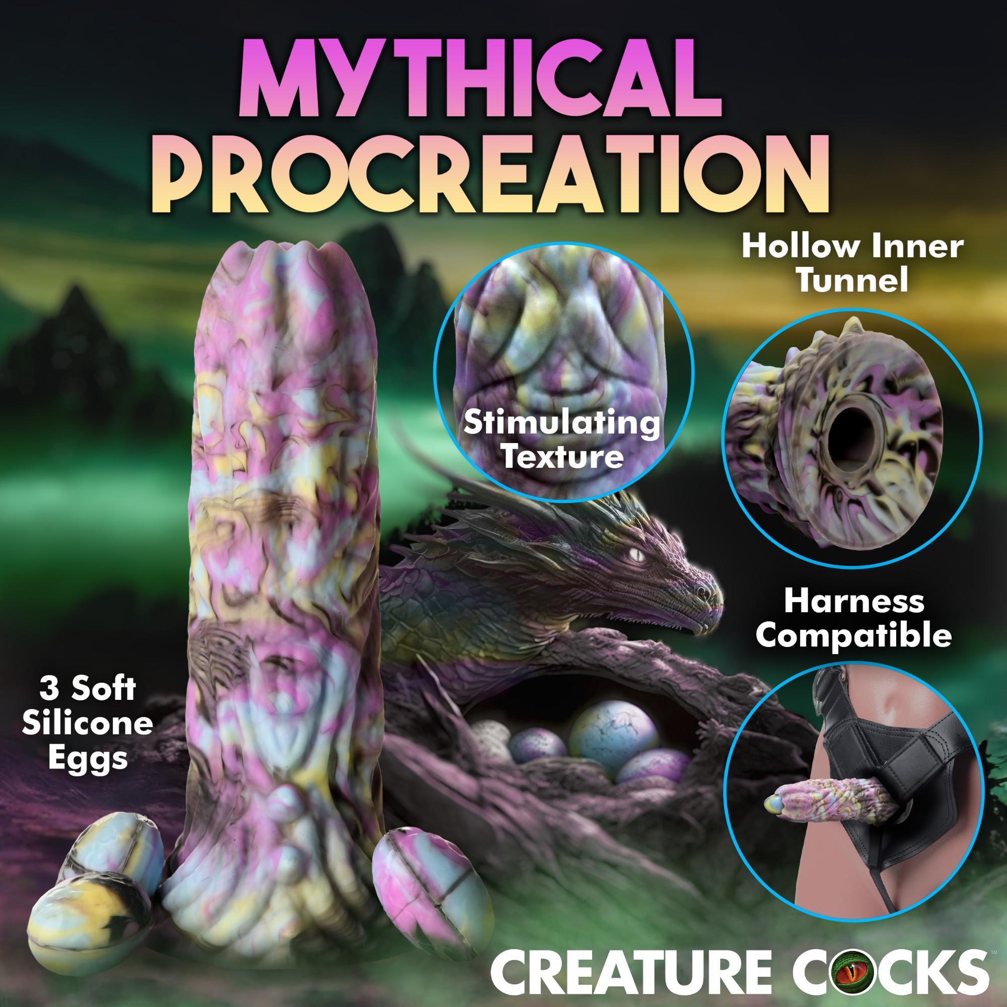 Creature Cocks Dragon Spawn Dragon Ovipositor Silicone Dildo with Eggs - Buy At Luxury Toy X - Free 3-Day Shipping