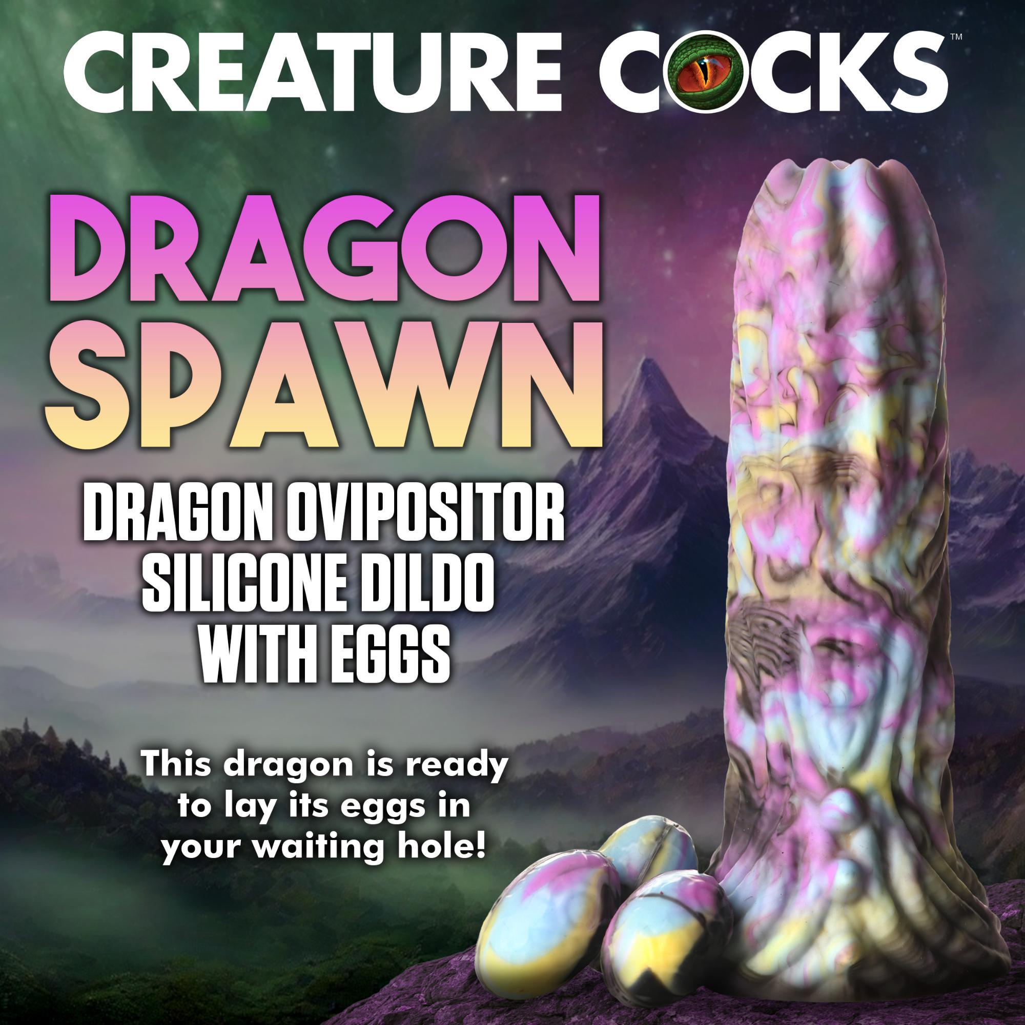 Creature Cocks Dragon Spawn Dragon Ovipositor Silicone Dildo with Eggs - Buy At Luxury Toy X - Free 3-Day Shipping