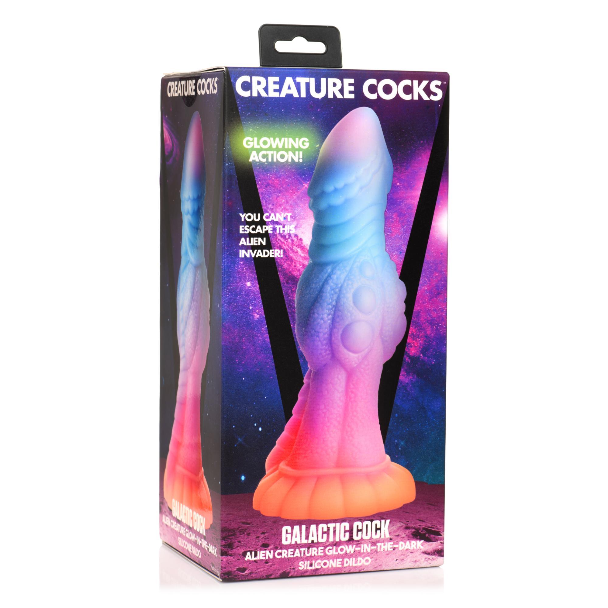 Creature Cocks Galactic Cock Alien Creature Glow in the Dark Silicone Dildo - Buy At Luxury Toy X - Free 3-Day Shipping