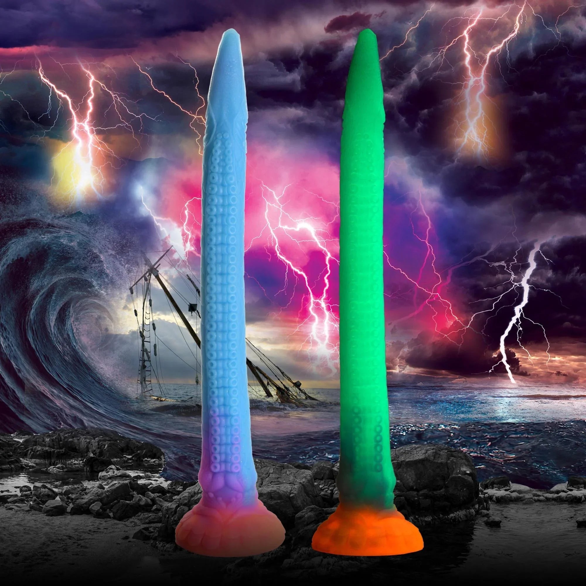 Creature Cocks Makara Glow in The Dark Silicone Snake Dildo - Buy At Luxury Toy X - Free 3-Day Shipping