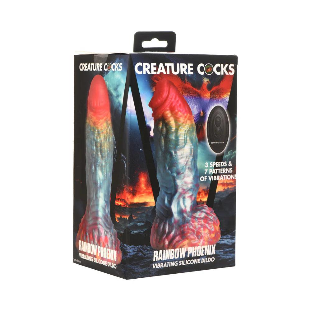 Creature Cocks Rainbow Phoenix Vibrating Silicone Dildo - Buy At Luxury Toy X - Free 3-Day Shipping
