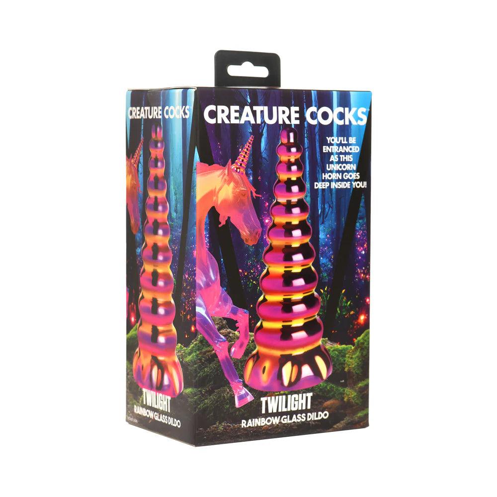Creature Cocks Twilight Rainbow Glass Dildo - Buy At Luxury Toy X - Free 3-Day Shipping