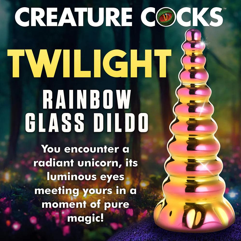 Creature Cocks Twilight Rainbow Glass Dildo - Buy At Luxury Toy X - Free 3-Day Shipping