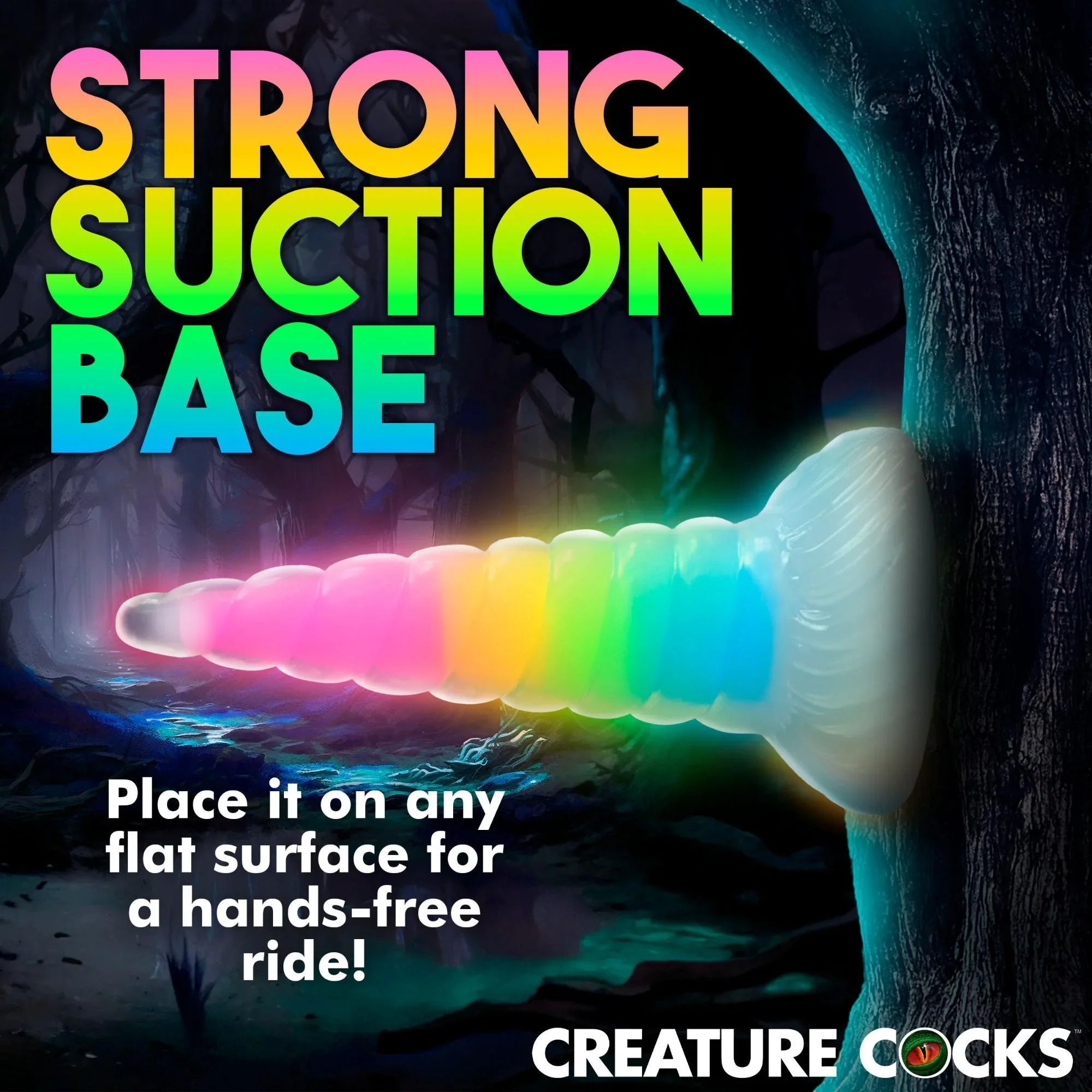 Creature Cocks Uni-Glow Glow-in-the-Dark Silicone Dildo - Buy At Luxury Toy X - Free 3-Day Shipping