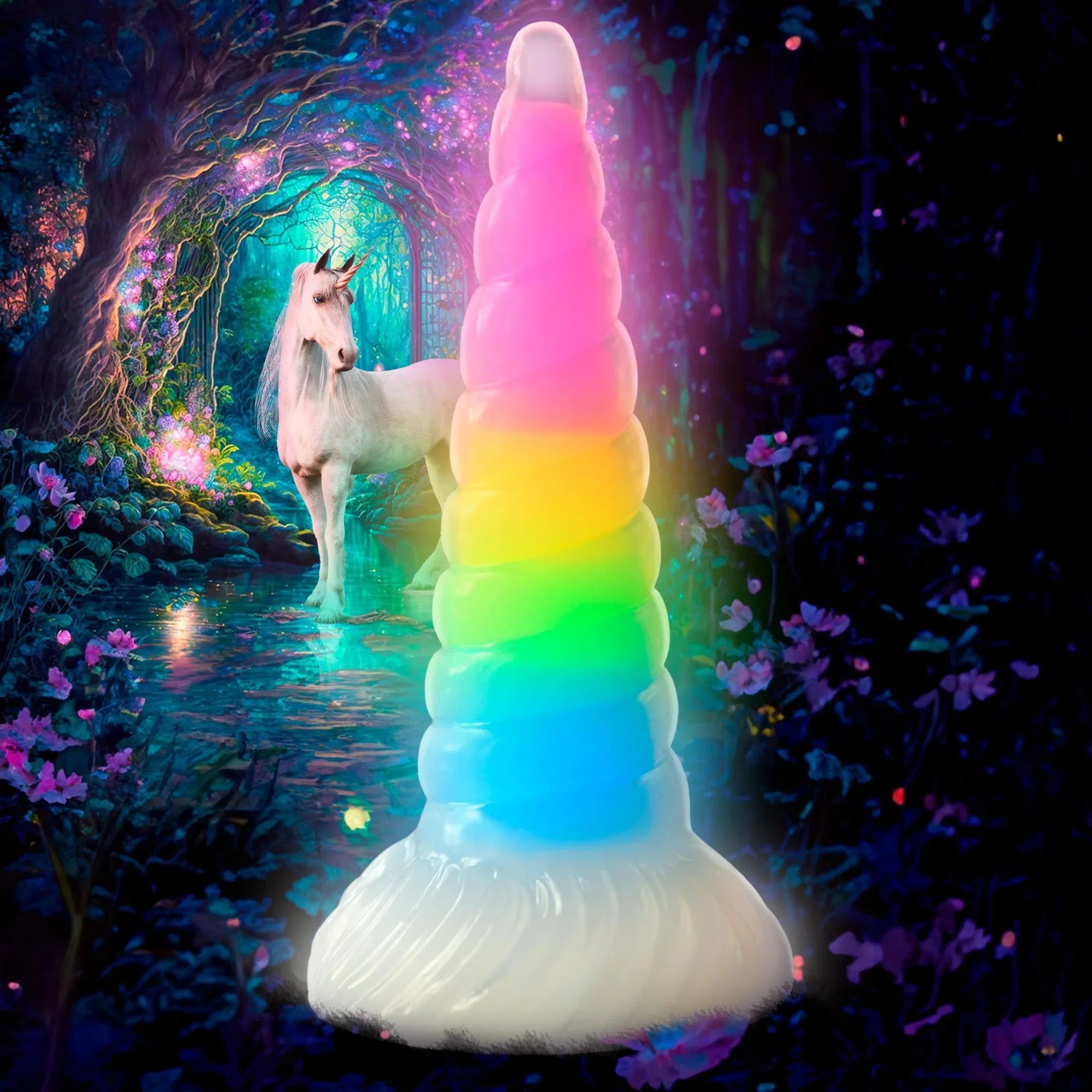 Creature Cocks Uni-Glow Glow-in-the-Dark Silicone Dildo - Buy At Luxury Toy X - Free 3-Day Shipping