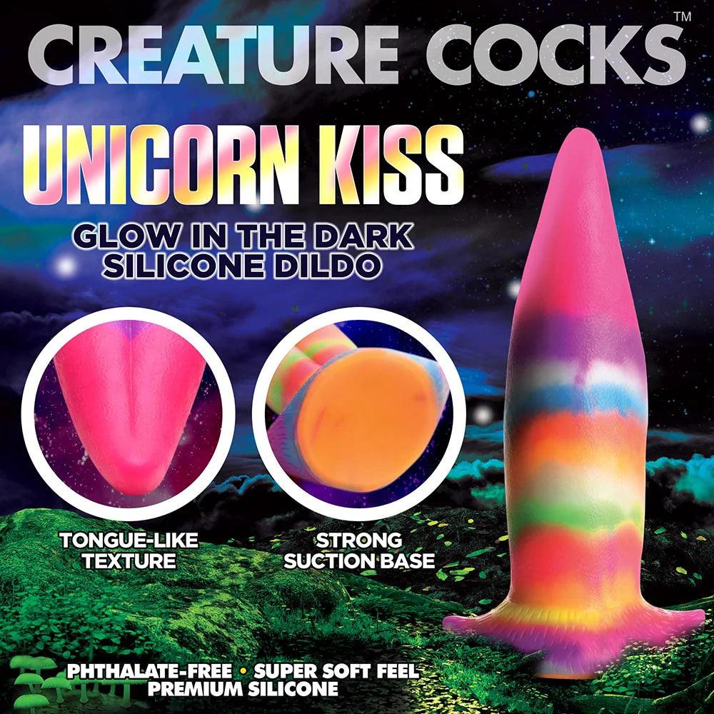 Creature Cocks Unicorn Kiss Glow in the Dark Silicone Dildo - Buy At Luxury Toy X - Free 3-Day Shipping