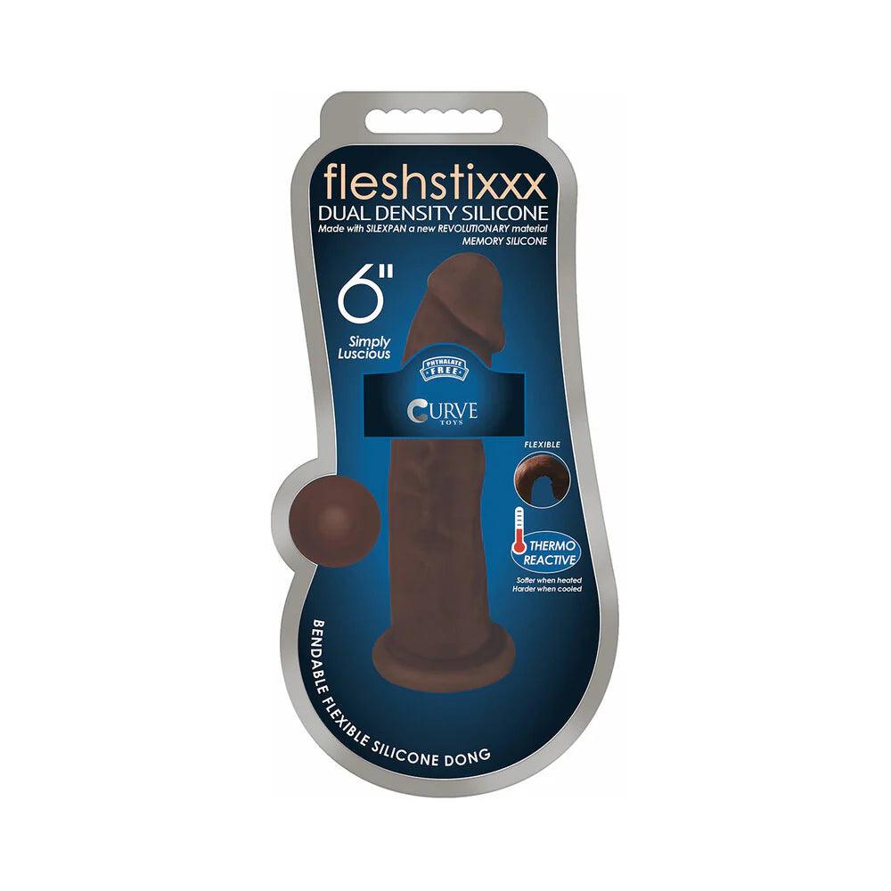 Curve Toys FLESHSTIXXX 6 in. Posable Dual Density Silicone Dildo with Suction Cup - Buy At Luxury Toy X - Free 3-Day Shipping