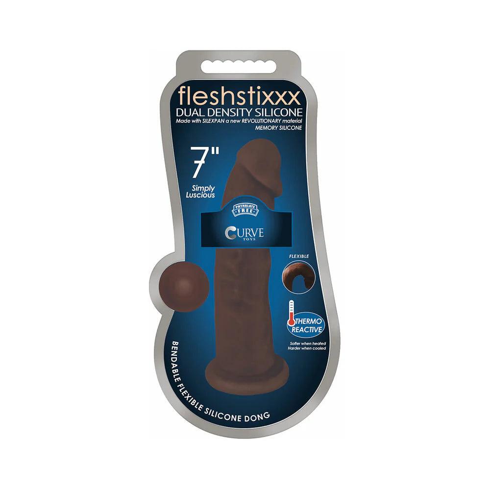 Curve Toys FLESHSTIXXX 7 in. Posable Dual Density Silicone Dildo with Suction Cup - Buy At Luxury Toy X - Free 3-Day Shipping