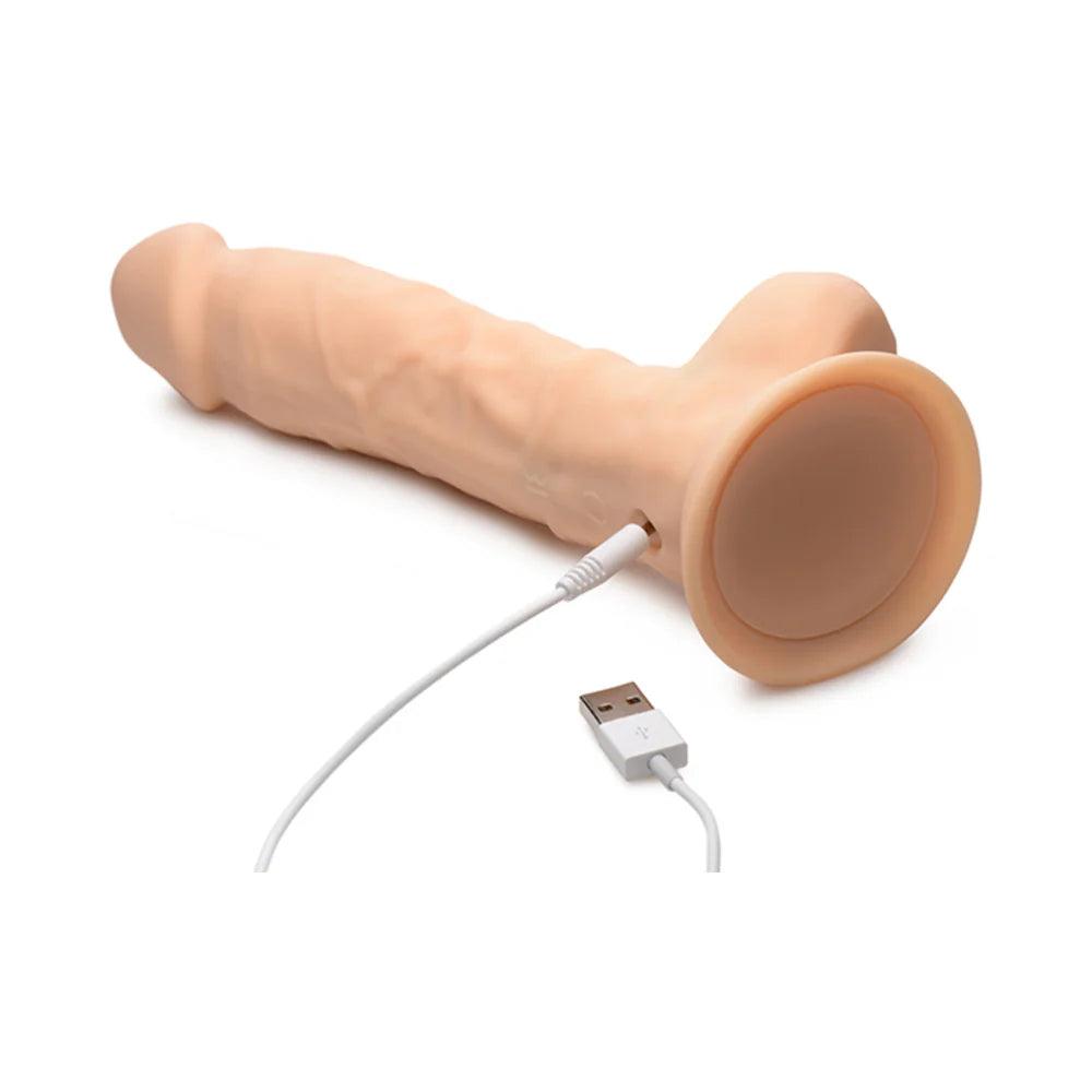 Curve Toys FLESHSTIXXX Rechargeable 8 in. Posable Vibrating Dildo with Balls & Suction Cup - Buy At Luxury Toy X - Free 3-Day Shipping