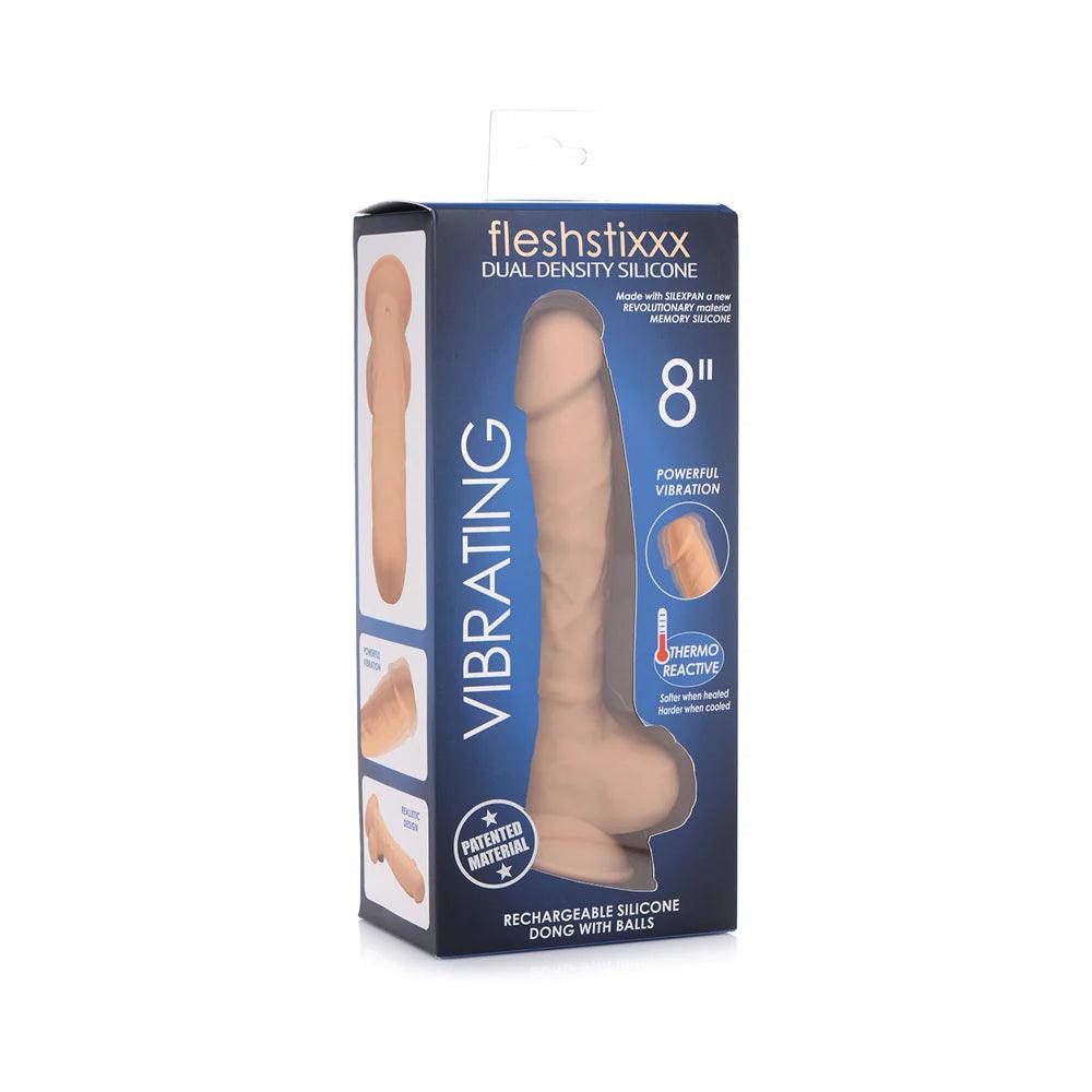 Curve Toys FLESHSTIXXX Rechargeable 8 in. Posable Vibrating Dildo with Balls & Suction Cup - Buy At Luxury Toy X - Free 3-Day Shipping