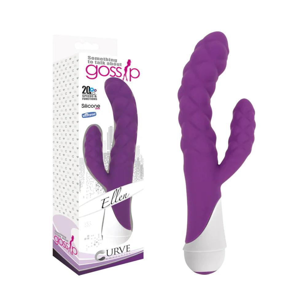 Curve Toys Gossip Ellen Waterproof Textured Silicone Flexible Dual Stimulation Vibrator - Buy At Luxury Toy X - Free 3-Day Shipping