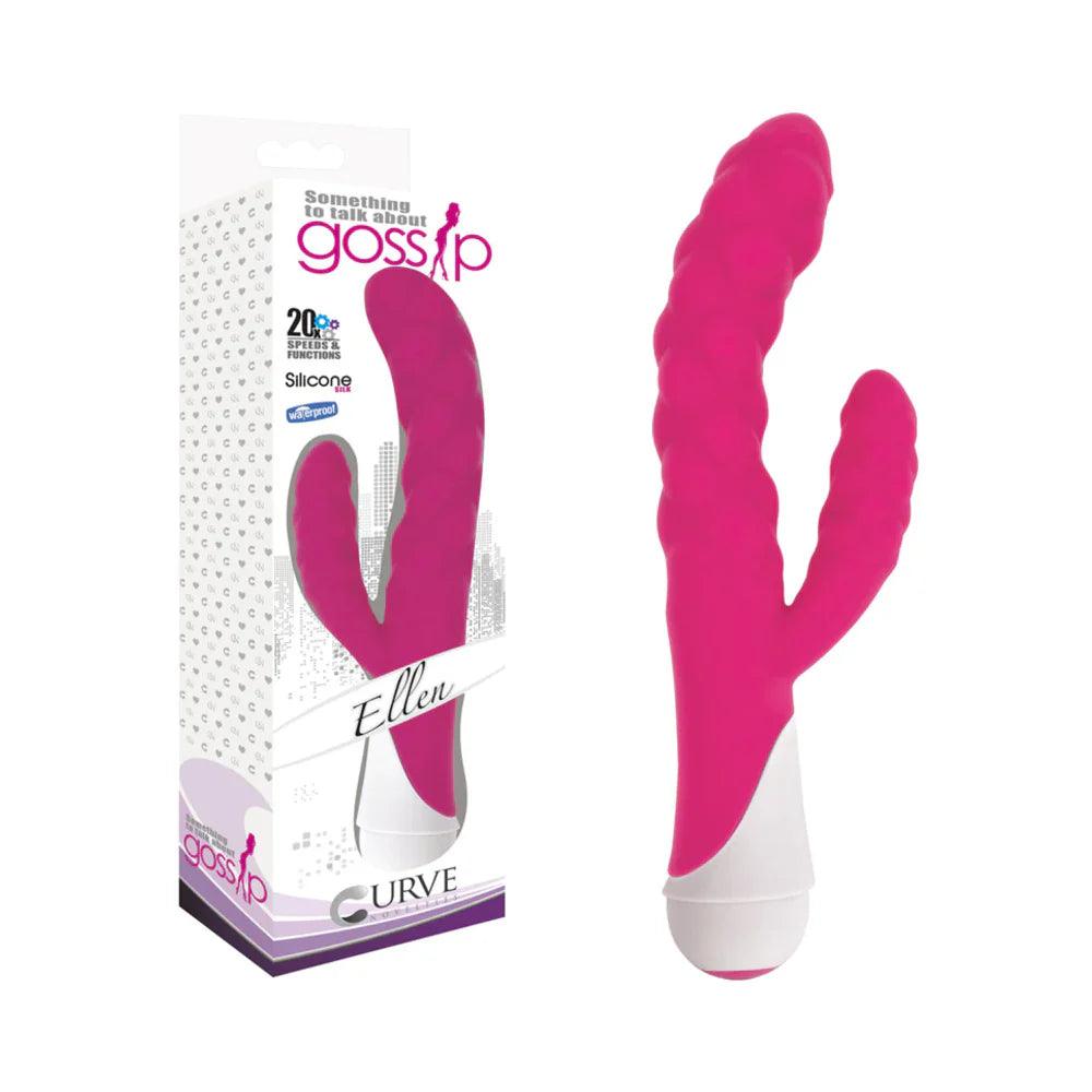 Curve Toys Gossip Ellen Waterproof Textured Silicone Flexible Dual Stimulation Vibrator - Buy At Luxury Toy X - Free 3-Day Shipping