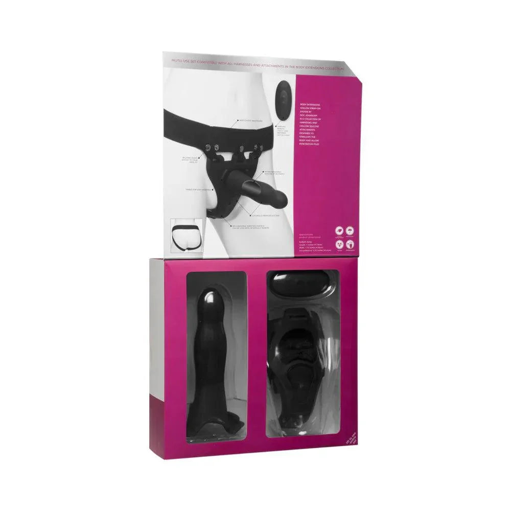 Doc Johnson Body Extensions Hollow Slim Dong Strap-On 2-Piece Set with Clitoral Vibrator - Buy At Luxury Toy X - Free 3-Day Shipping