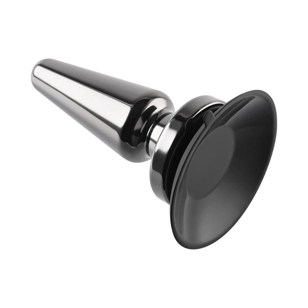 Evolved Advanced Metal Plug Rechargeable Vibrating Chrome Anal Plug with Suction Cup Base - Buy At Luxury Toy X - Free 3-Day Shipping