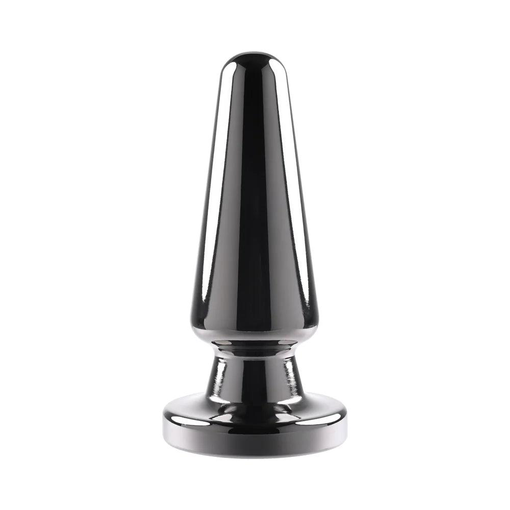 Evolved Advanced Metal Plug Rechargeable Vibrating Chrome Anal Plug with Suction Cup Base - Buy At Luxury Toy X - Free 3-Day Shipping