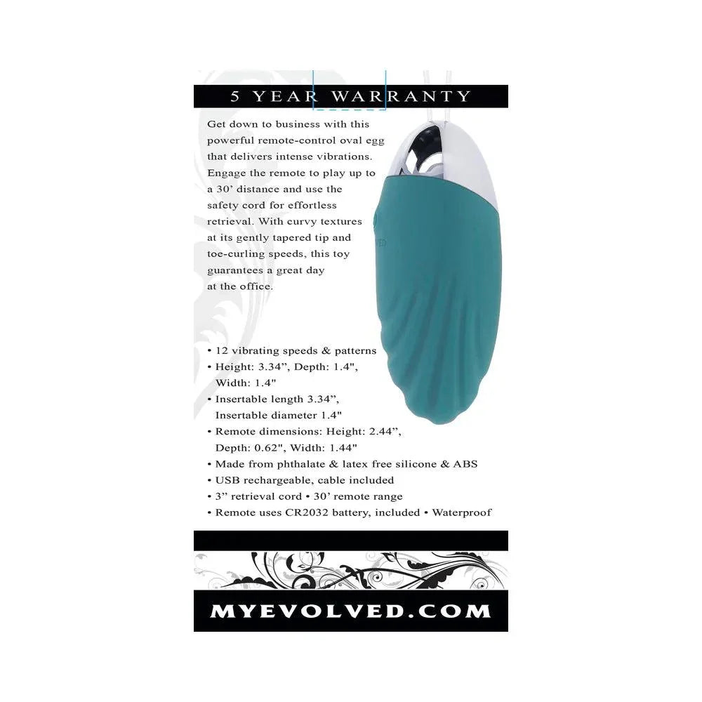 Evolved Oval Office Rechargeable Vibrating Egg Vibe With Remote Silicone - Buy At Luxury Toy X - Free 3-Day Shipping