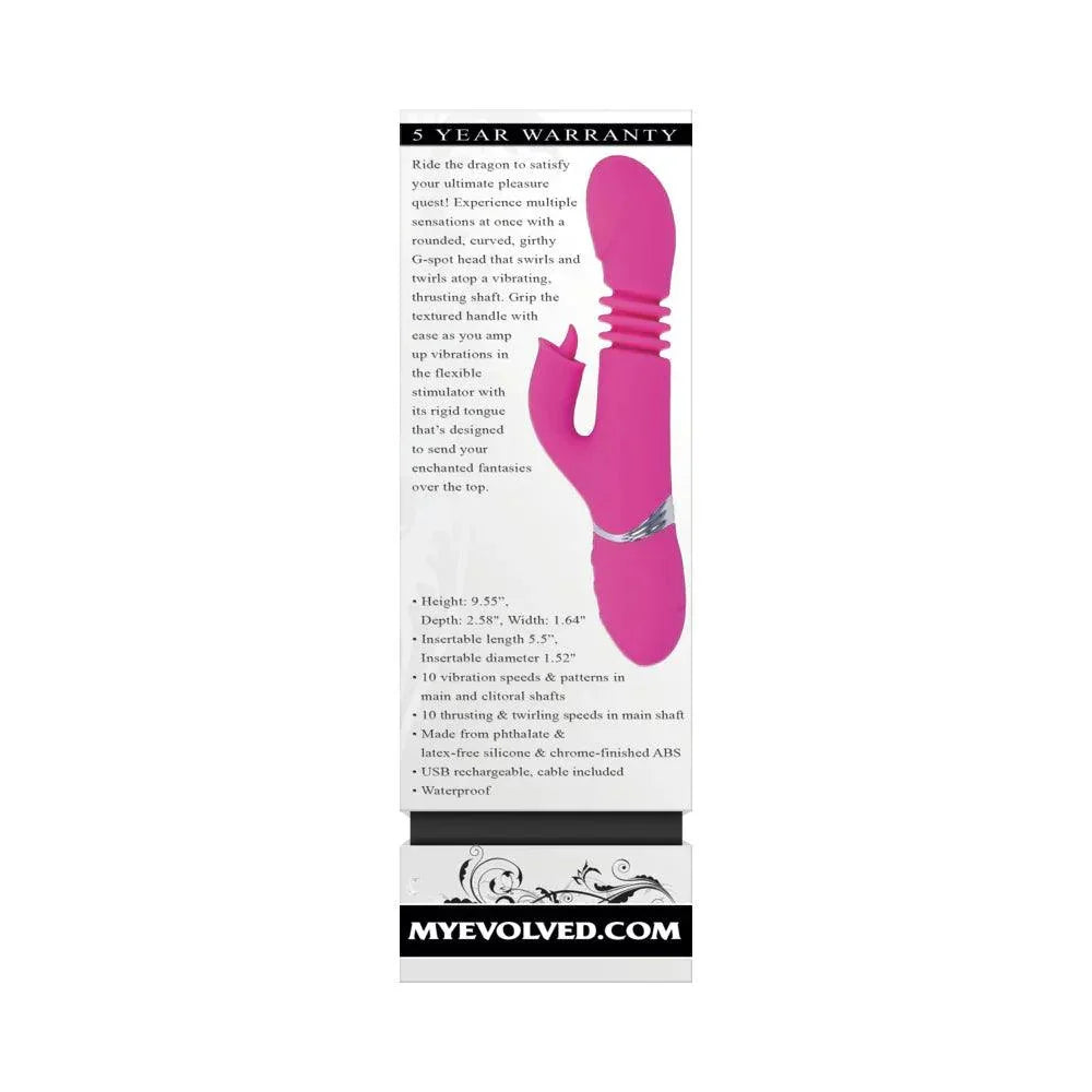 Evolved Pink Dragon Rechargeable Silicone Multi Vibrator - Buy At Luxury Toy X - Free 3-Day Shipping