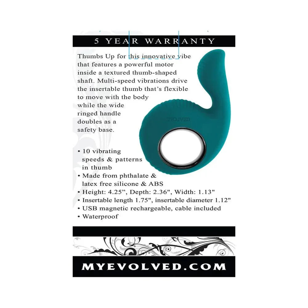 Evolved Thumbs Up Rechargeable Silicone Vibrator - Buy At Luxury Toy X - Free 3-Day Shipping