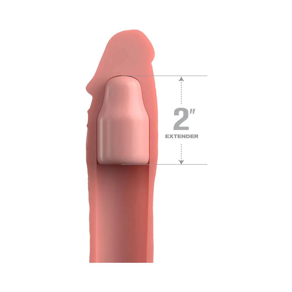 Fantasy X-tensions Elite 6 in. Silicone Extension with Strap & 2 in. Extender Beige - Buy At Luxury Toy X - Free 3-Day Shipping