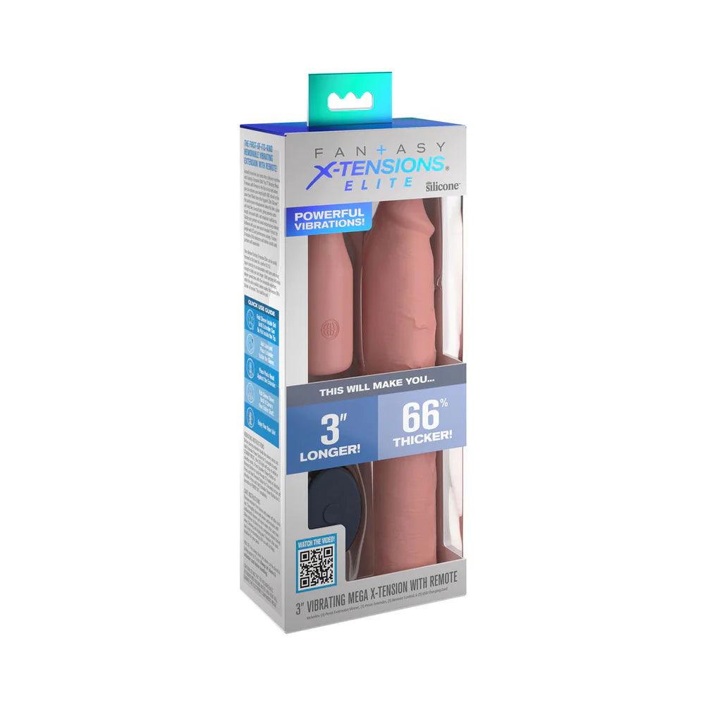 Fantasy X-tensions Elite 9 in. Silicone Mega Extension Sleeve 3 in. Vibrating - Buy At Luxury Toy X - Free 3-Day Shipping