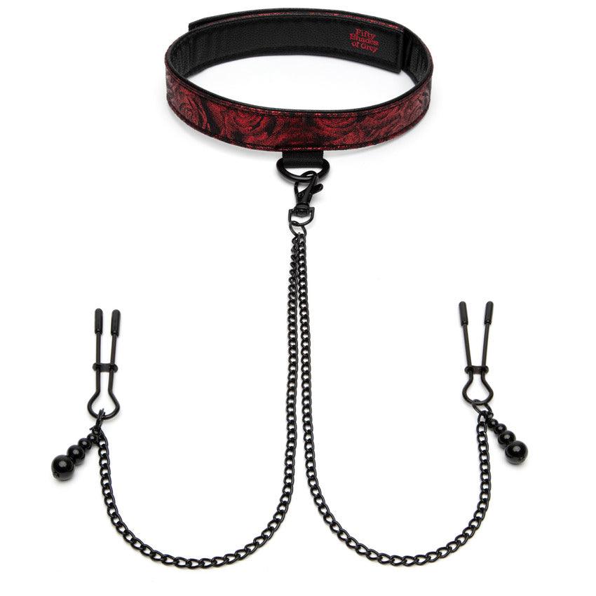 Fifty Shades of Grey Sweet Anticipation Reversible Collar, Nipple Clamps - Buy At Luxury Toy X - Free 3-Day Shipping