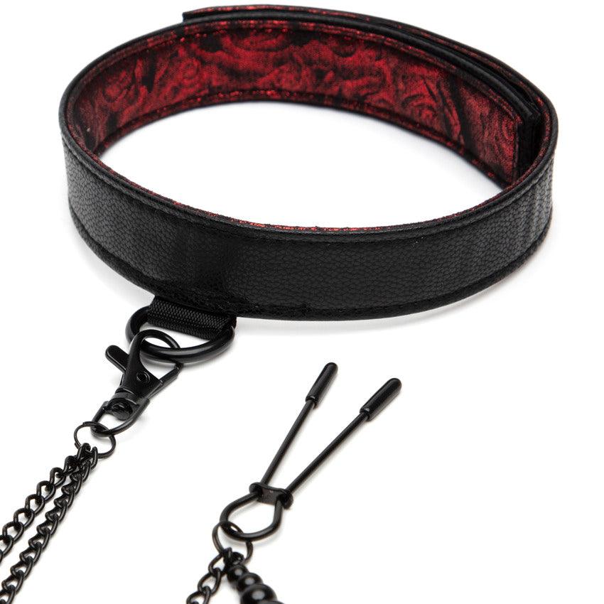 Fifty Shades of Grey Sweet Anticipation Reversible Collar, Nipple Clamps - Buy At Luxury Toy X - Free 3-Day Shipping