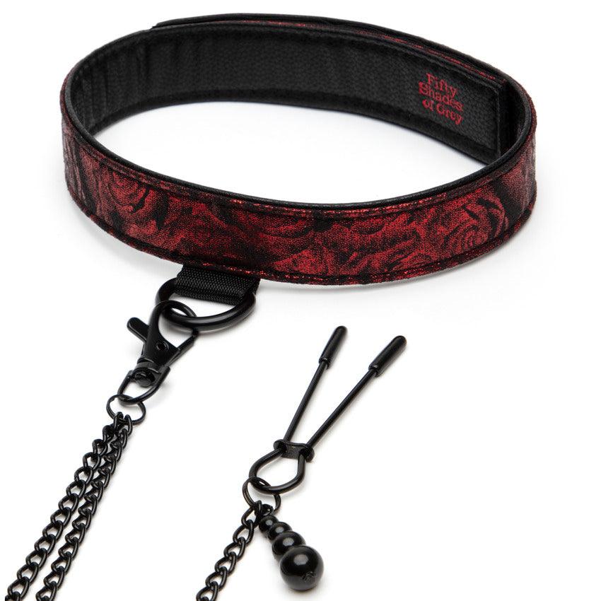 Fifty Shades of Grey Sweet Anticipation Reversible Collar, Nipple Clamps - Buy At Luxury Toy X - Free 3-Day Shipping