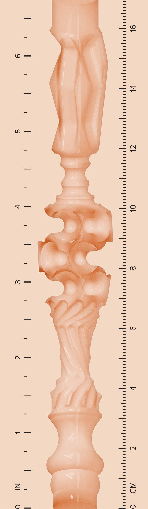 Kayo Kure GO Series sleeve internal texture diagram with sizing ruler