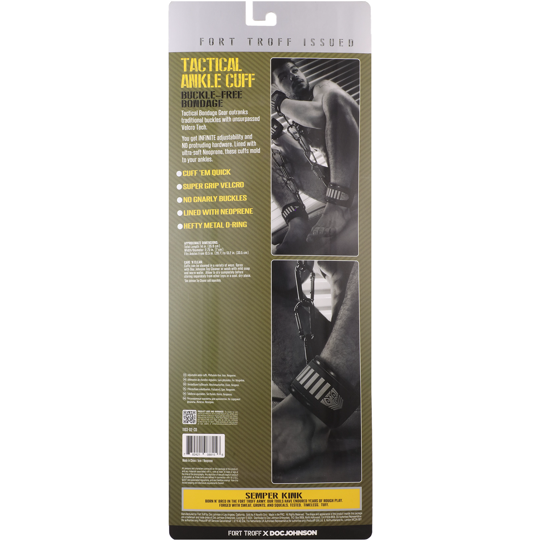 Fort Troff Tactical Ankle Cuffs - Packaged Image (Rear Facing)