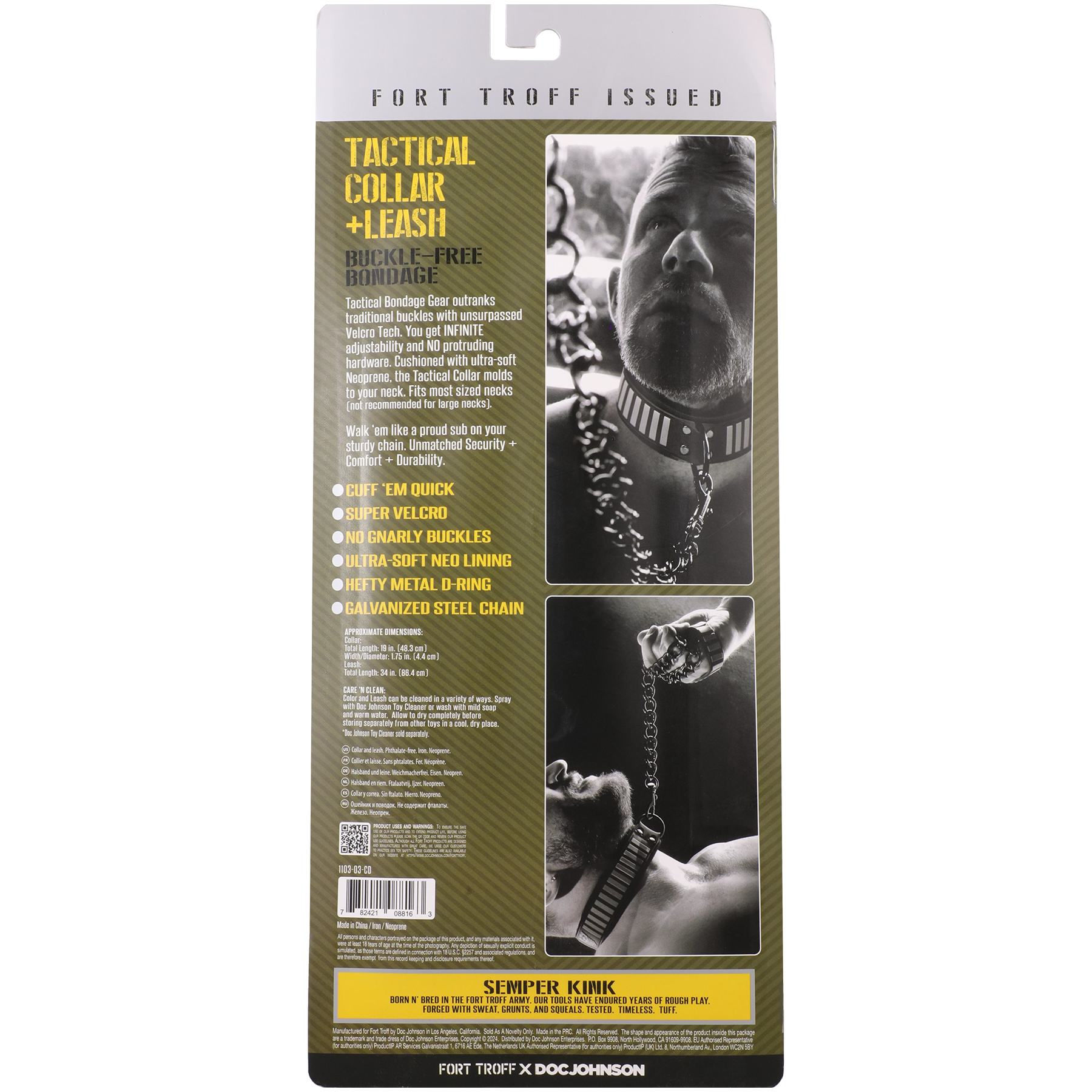 Fort Troff Tactical Collar & Leash - Packaged Image (Rear Facing)