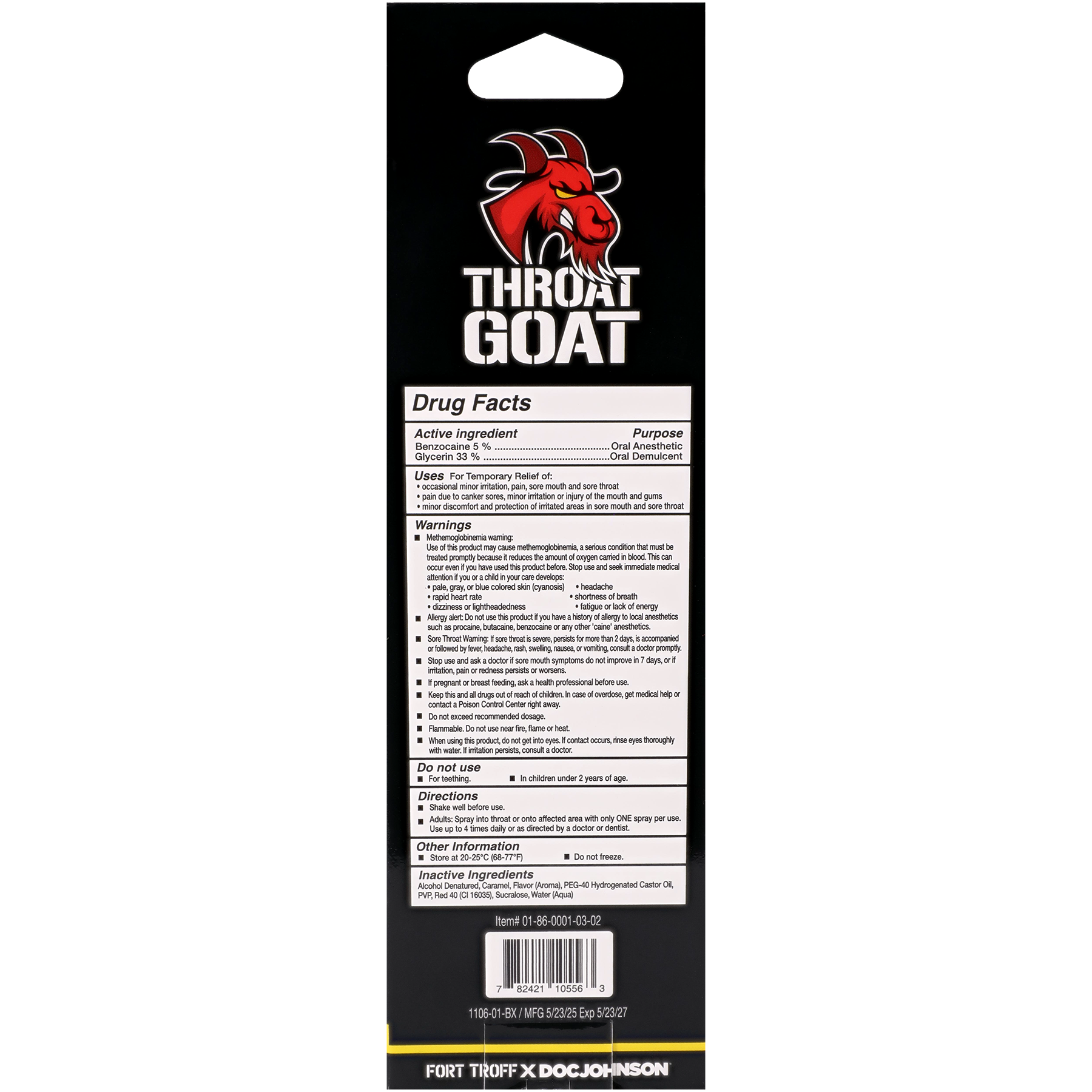 Fort Troff Throat Goat - Strawberry - 2 fl. oz. - Packaged Image (Rear Facing)