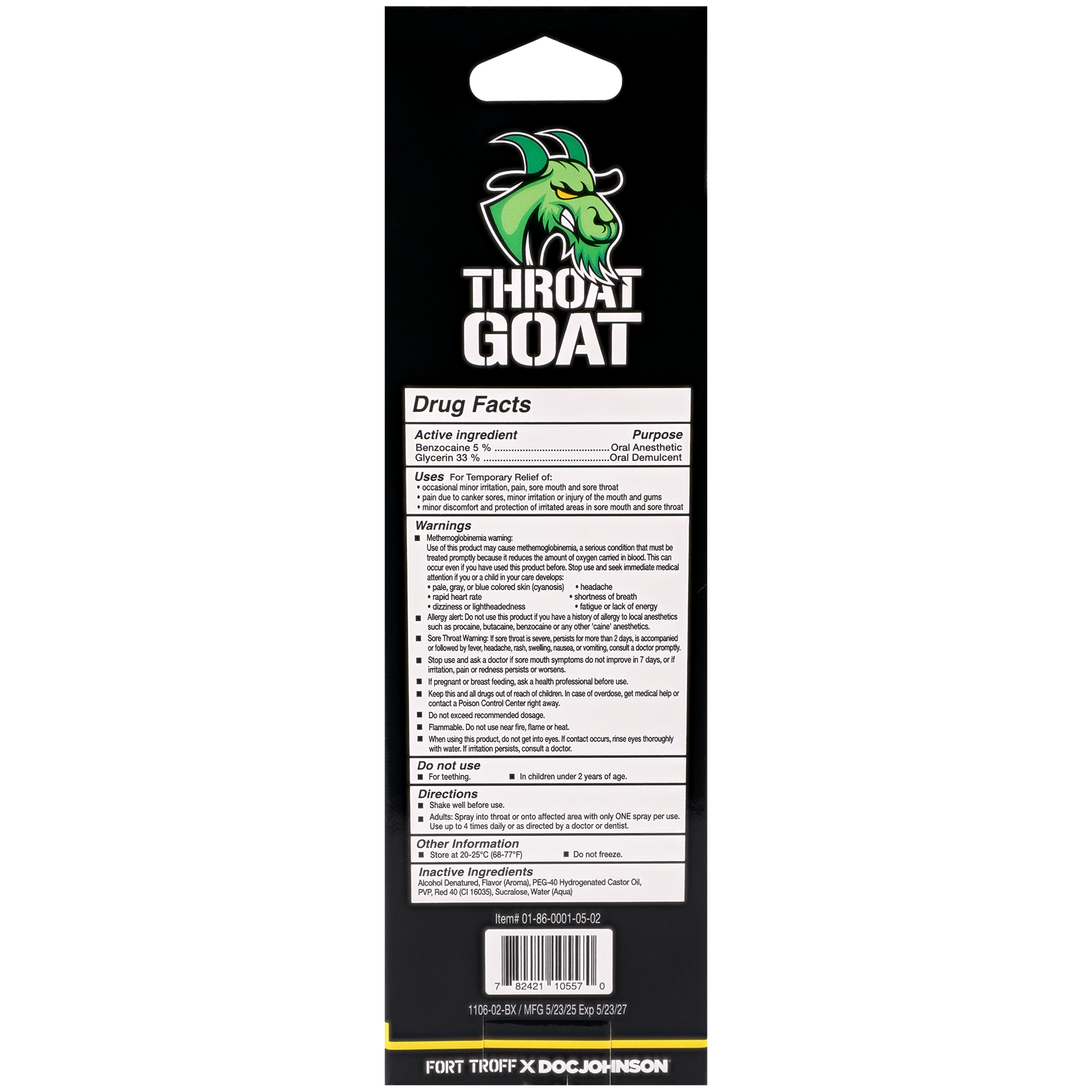 Fort Troff Throat Goat - Watermelon - 2 fl. oz. - Packaged Image (Rear Facing)