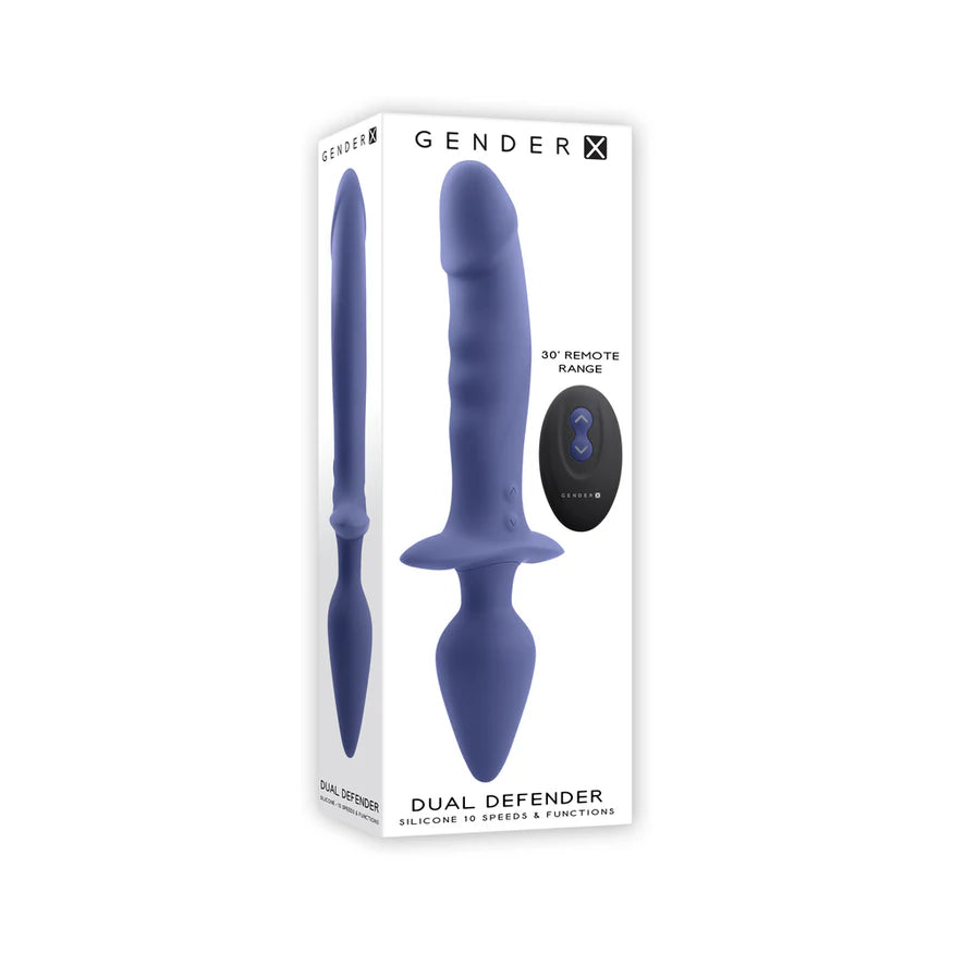 Gender X Dual Defender Rechargeable Silicone Dual Vibrator/Probe with Remote Control - Buy At Luxury Toy X - Free 3-Day Shipping