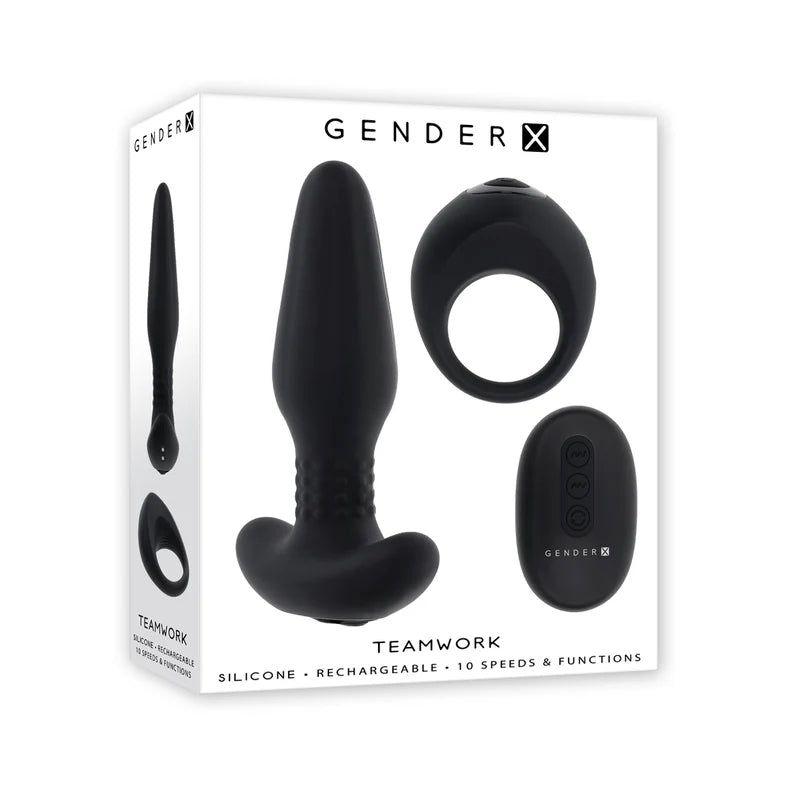 Gender X Teamwork Rechargeable Silicone Anal Plug with Remote Control - Buy At Luxury Toy X - Free 3-Day Shipping