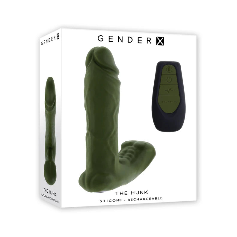 Gender X The Hunk Rechargeable Silicone Vibrating Dildo with Remote Control - Buy At Luxury Toy X - Free 3-Day Shipping