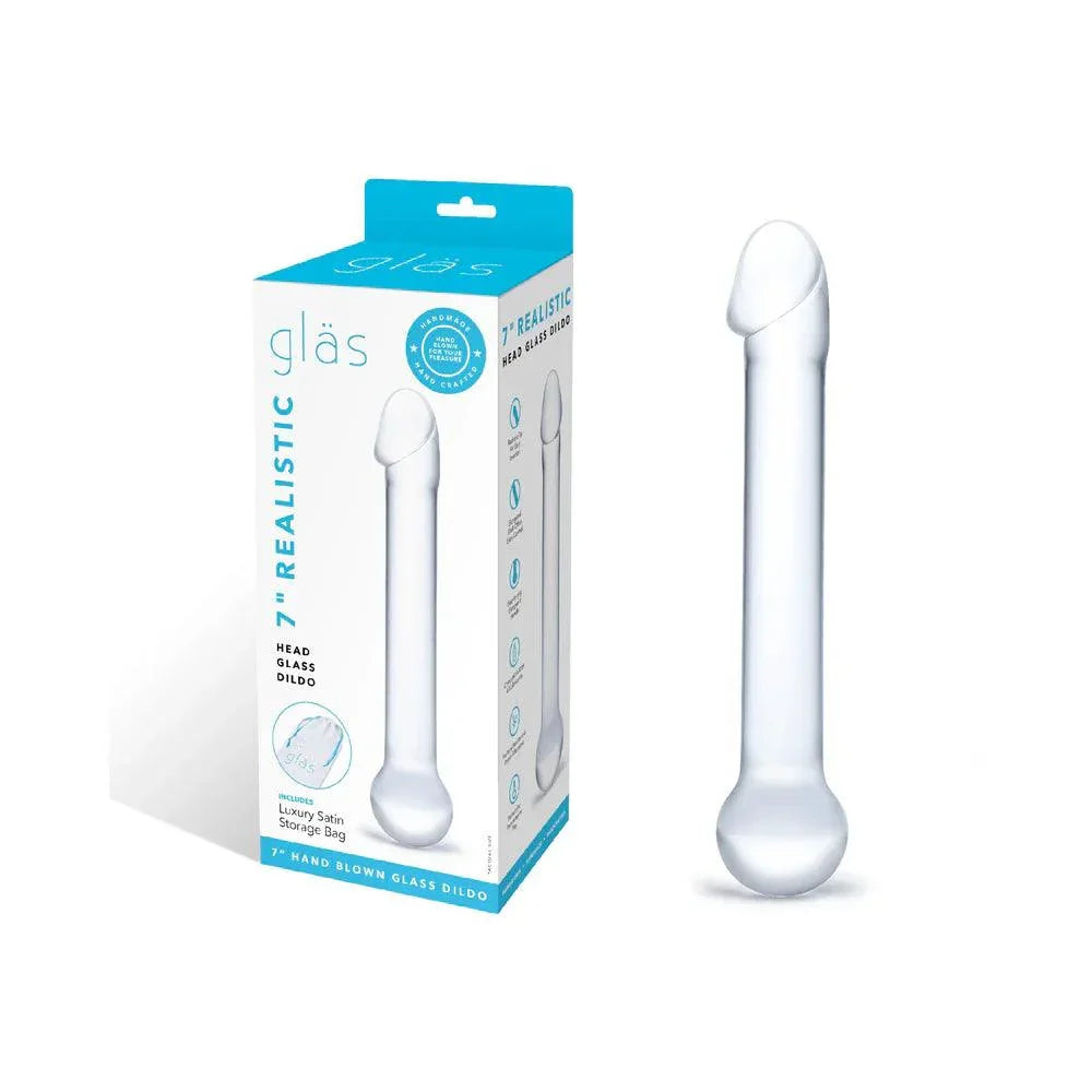 Realistic Head Glass Dildo