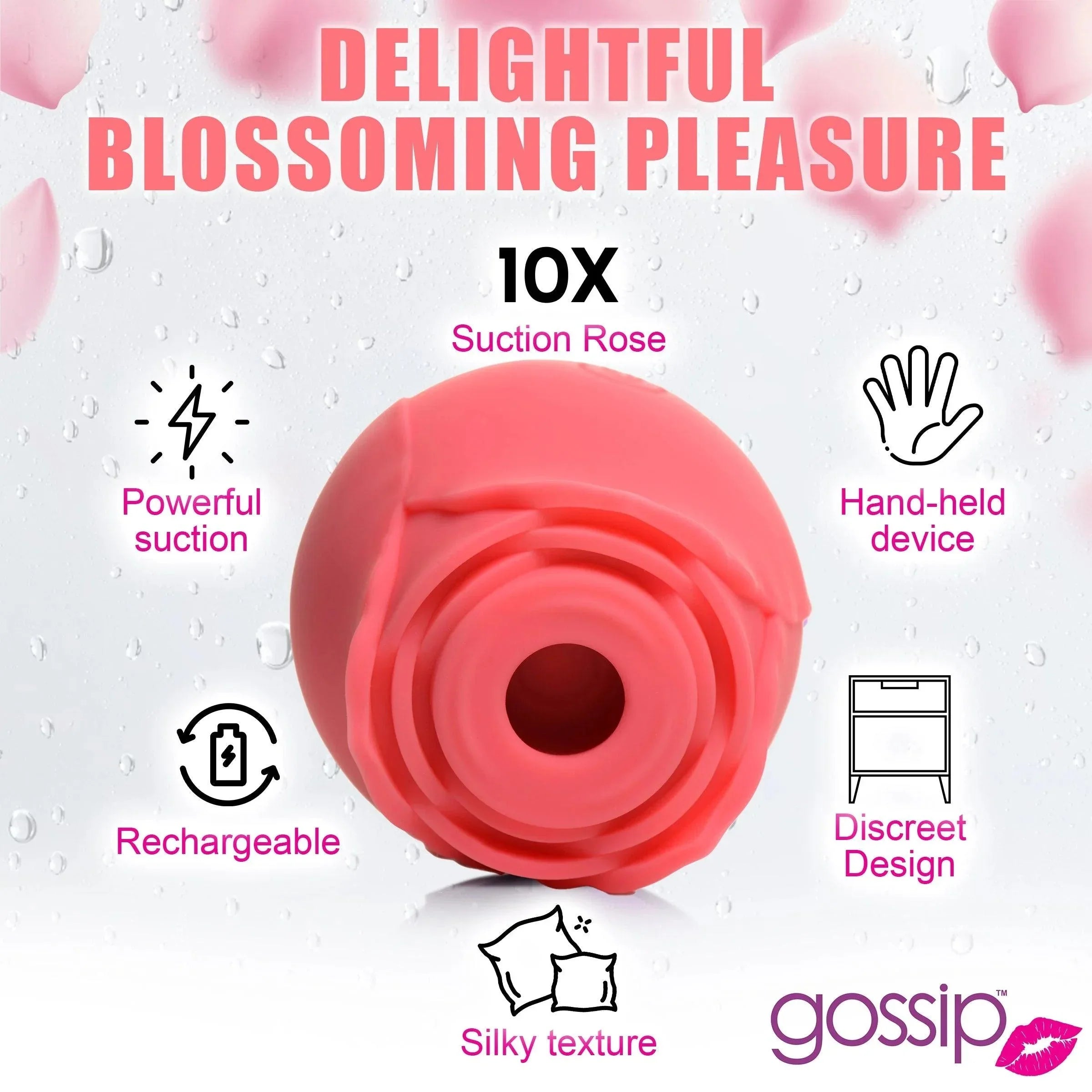 Gossip Rose Crave 10X Rechargeable Silicone Clitoral Stimulator - Buy At Luxury Toy X - Free 3-Day Shipping