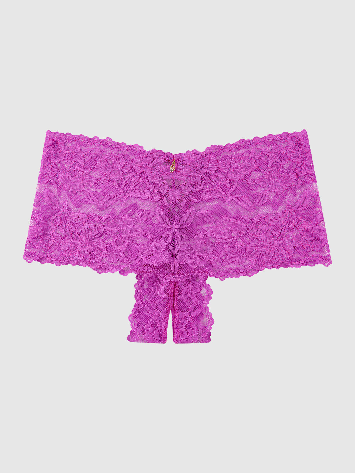 House of Desire Bella Lace Crotchless Cheeky - Purple - product view