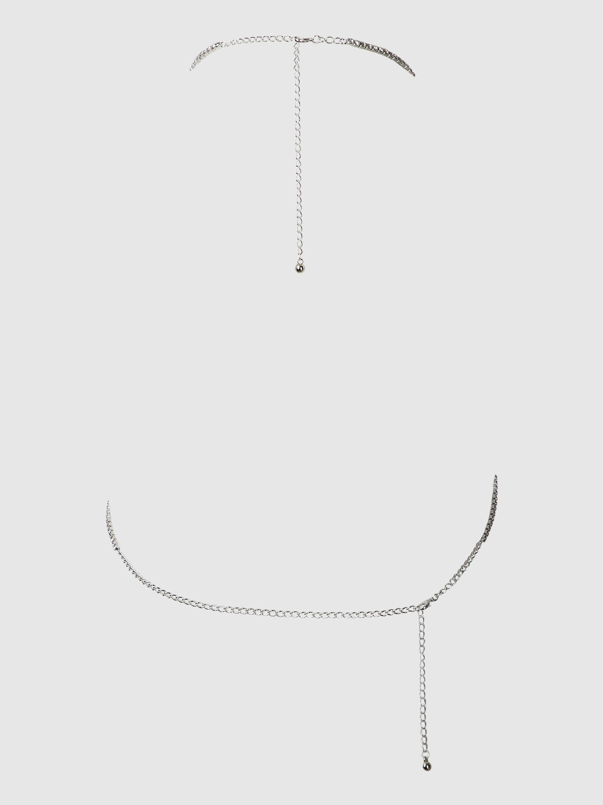 House of Desire Rhinestone Swirl Knot Bralette - Silver - product view